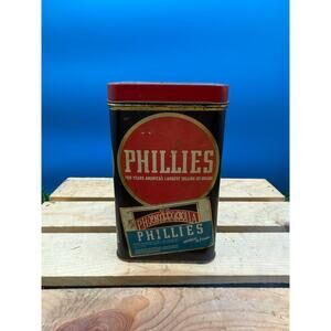 Antique RARE Philadelphia Phillies Tobacco Cigar Tin with Tax Stamp